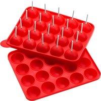 Orsina Non-Stick Silicone Mould With 40 Sticks, Red Cake Moulds, Ideal For Cakesicles, Pancakes, & Mini Treats