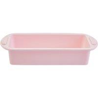 Orsina Pastel Pink Rectangular Mould, Delicate Pink Oblong Silicone Baking Tray, Non-Clinging Cake Pan With Handles