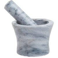 Orsina Salerno Grey Marble Curved Mortar & Pestle, Durable 250ml Marble Grinder for Kitchen, Non-Porous