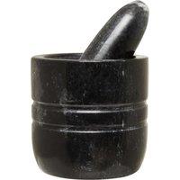 Orsina Black Marble Textured Mortar & Pestle, Durable Natural Stone Grinder For Kitchen Use