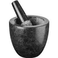 Orsina Speckled Charcoal Granite Mortar & Pestle, Durable Granite Grinder with Textured Interior in Grey