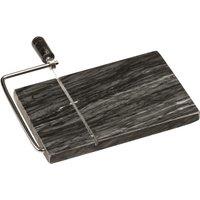 Orsina Black Marble Cheeseboard with Slicer, Natural Marble Cheese Board with Built-In Stainless Steel Wire Cutter