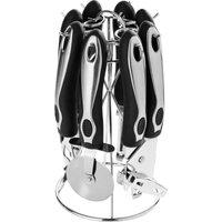 Orsina Versatile 6Pc Gadget Set With Stand, Stainless Steel Constructed Kitchen Utensil Set, Ergonomic Tool Set in Black