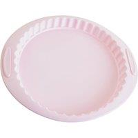 Orsina Pastel Green Pie or Flan Mould, Heat Resistant Round Tart Pan, Baking Dish With Fluted Sides, Silicone Mould in Pink
