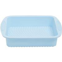 Orsina Pastel Blue Square Silicone Mould with Handles, Non-Stick Baking Pan, Food-Grade Mould, Ideal For Layer Cakes