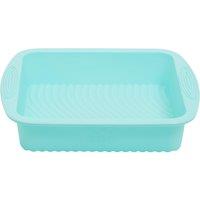Orsina Pastel Blue Square Silicone Mould with Handles, Non-Stick Baking Pan, Food-Grade Mould, Ideal For Layer Cakes in Green