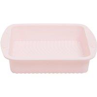 Orsina Pastel Blue Square Silicone Mould with Handles, Non-Stick Baking Pan, Food-Grade Mould, Ideal For Layer Cakes in Pink