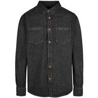 Build Your Brand Men's Denim Shirt in Black | Size: 2XL