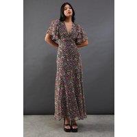 Daisy Floral Print Chiffon Maxi Dress