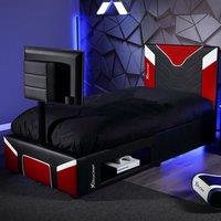 Cerberus Twist TV Gaming Bed Faux Leather Upholstered for 32" TV