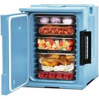 Costway Portable Insulated Food Pan Carrier End-Loading Food Warmer 6 Full-size Pans in Blue