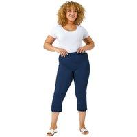 Roman Women's Curve Cropped Elastic Waist Stretch Trouser in Midnight | Size: 20
