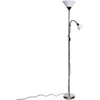 ValueLights Mozz Mother & Child Uplighter Floor Lamp with Adjustable Side Lamp in Black
