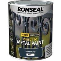 Ronseal Direct to Metal Paint Storm Grey Matt 750ml