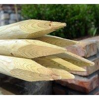 F&G Supplies 10 x Round Wooden Fence Posts Stakes HC4 Pressure Treated in Not Applicable | Size: 1.65m tall x 75mm diameter