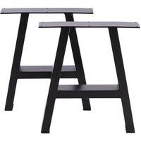 Living and Home Set of 2 Heavy Duty Tube Metal Legs for Furniture in Black