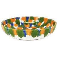 Verano Spanish Ceramics Petalo Hand Painted Kitchen Dining Salad Fruit Bowl 26cm in Blue