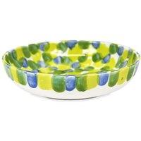 Verano Spanish Ceramics Petalo Hand Painted Kitchen Dining Salad Fruit Bowl 26cm in Green
