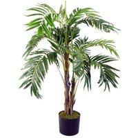 Leaf 120cm Large Artificial Palm Tree - Natural in Green