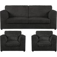 Luxor Jumbo Cord 3 + 1 + 1 Fabric 3 Piece Sofa Suite - Fullback