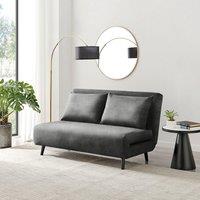 FurnitureboxUK Bobby Compact Futon Inspired Sofa Bed Upholstered In Soft Velvet in Grey | Size: Medium