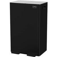 DMD Collective Stainless Steel 60L Waste & Recycling Kitchen Bin, 2 x 30L Buckets & 3L Compost Bin, Soft Closure, Fingerprint Proof in Black