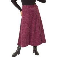 Roman Women's Curve Check Stretch Midi Skirt in Wine | Size: 18