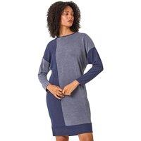 Roman Women's Colour Block Stretch Jumper Dress in Blue | Size: 12