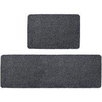 JVL Tanami Barrier Mat & Runner Set - Charcoal | Size: 50 cm x 150 cm