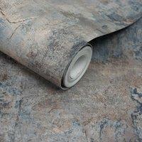 Grandeco Paul Moneypenny Castello Plaster Patina Wallpaper in Navy