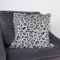 Native Natural Grey Leopard Goatskin Print Cushion