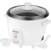 GEEPAS 0.6  Automatic Rice Cooker Non-Stick Pot Keep Warm Cup & Spatula White