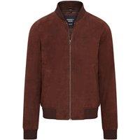 Infinity Leather Men's Soft Goat Suede MA-1 Varsity Bomber Jacket - Dalian in Brown | Size: XS