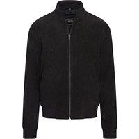 Infinity Leather Men's Soft Goat Suede MA-1 Varsity Bomber Jacket - Dalian in Black | Size: 4XL