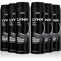 Lynx Men's Black 48H Fresh Frozen 'Body Spray' Deodorant, 6x200ml