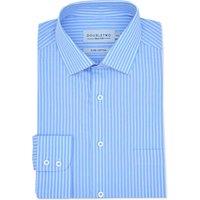 Double TWO Men's Light Blue Striped Long Sleeve Formal Shirt | Size: 17 inches