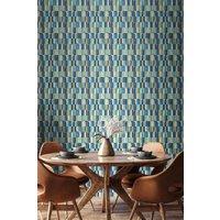Hoopla Walls Building Blocks Matt Wallpaper in Indigo