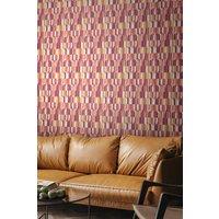 Hoopla Walls Building Blocks Matt Wallpaper in Plum