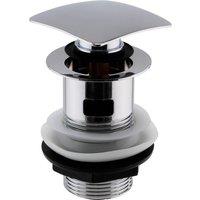 Balterley Square Slotted Push Button Basin Waste Chrome in Silver