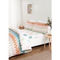 Rapport Home Bali Microfibre Chevron Complete Duvet Cover Set With Pillowcase | Size: Double