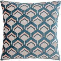 Paoletti Ledbury Geometric Velvet Cushion in Rose | Size: 45 cm x 45 cm