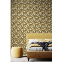 Hoopla Walls Chunky Flower Matt Wallpaper in Mustard