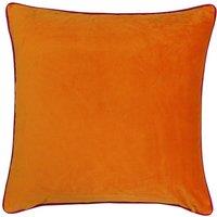 Furn Meridian Velvet Piped Cushion in Burnt Orange | Size: 55 cm x 55 cm