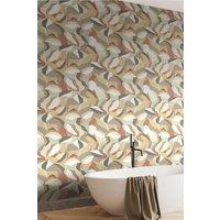 Hoopla Walls Leafy Patchwork Matt Wallpaper in Natural