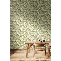 Hoopla Walls Leafy Patchwork Matt Wallpaper in Olive
