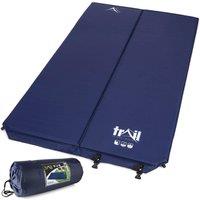 Trail Outdoor Leisure Double Camping Mat Self Inflating Inflatable Camp Roll Mattress With Bag Trail in Blue