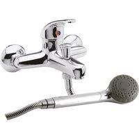 Balterley Modern Bathroom Pair of Wall Mount Couplings Chrome 25mm x 65mm in Silver