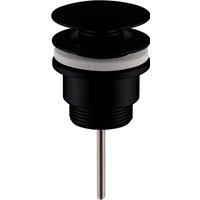 Balterley Universal Push Button Basin Waste Slotted Unslotted Matt Black