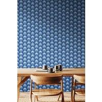 Hoopla Walls Retro Flower Matt Wallpaper in Indigo