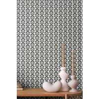 Hoopla Walls Retro Flower Matt Wallpaper in Charcoal